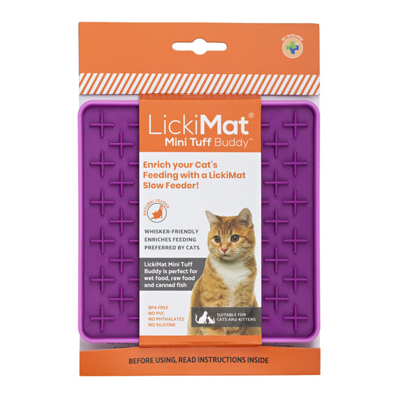 LickiMat Mini Buddy Tuff Cat - Purple