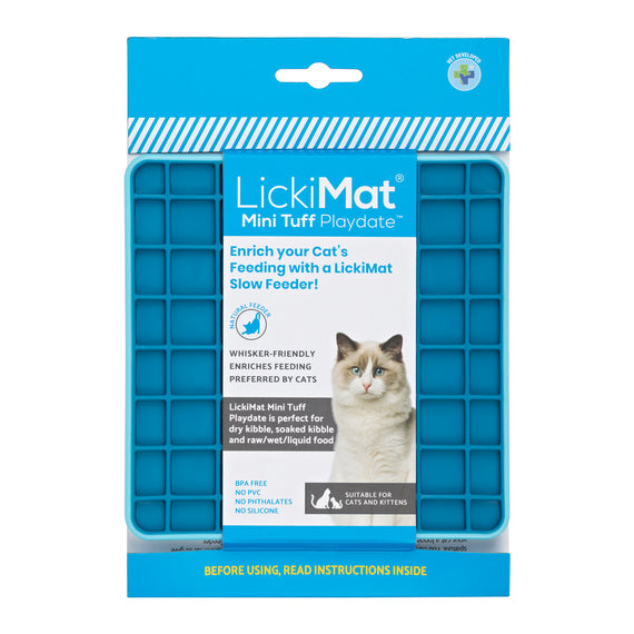LickiMat Mini Playdate Tuff Cat - Turquoise